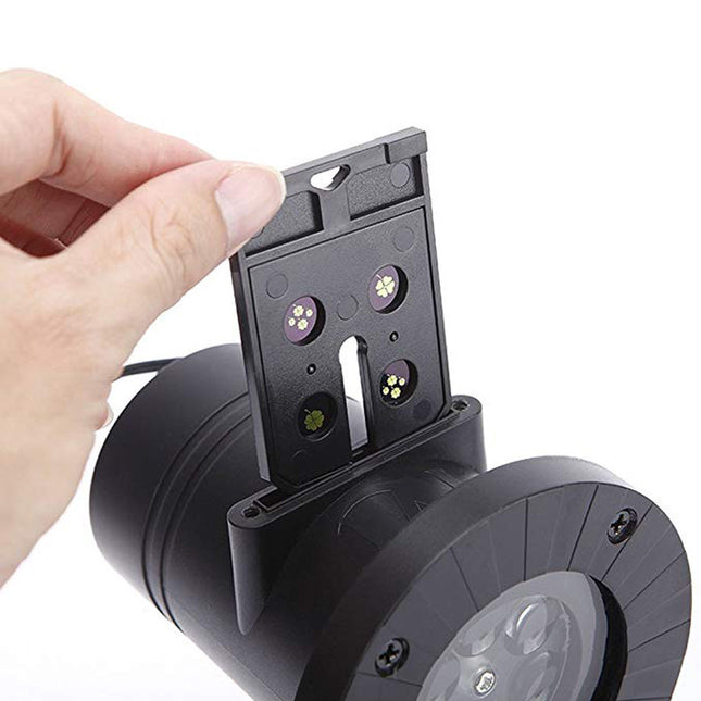 Christmas Snowflake Projection Lawn Light Outdoor Waterproof LED Stage Film Projection Light 12 Cards