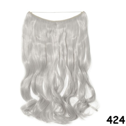 S-noilite 20 inches Invisible Wire No Clips in Hair Extensions Secret Fish Line Hairpieces Silky Straight Synthetic