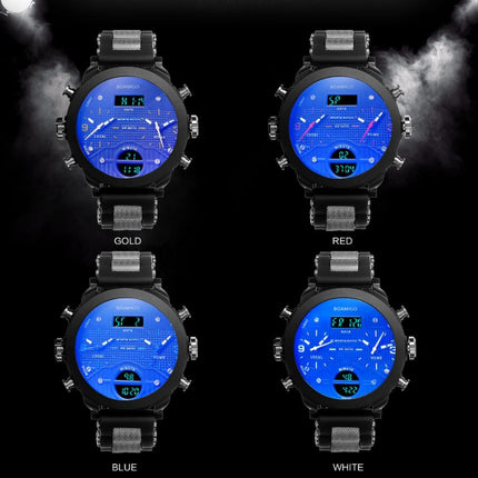Men's watch electronic quartz double display watch 3 time zone waterproof watch
