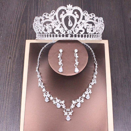 Bruids Rhinestone Kroon Halsnoer Stel Trou Bykomstighede