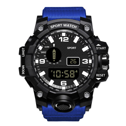 Mans Waterdigte Sport Multifunksionele Liggewende Elektroniese Horlosie