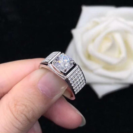Elegante 1ct Gesimuleerde Moissanite Ses-Punt Ring Luukse Troujuweliersware Vir Vroue