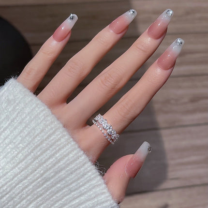 Real Gold Electroplated Diamond Flower Pattern Retro Temperament Index Finger Ring