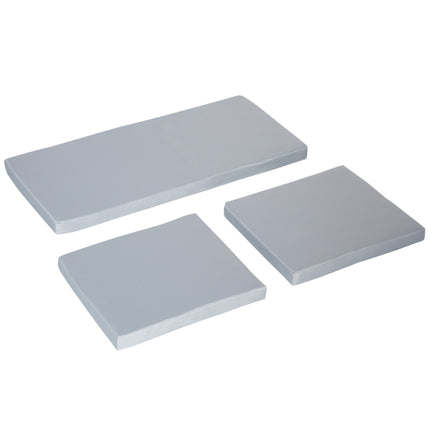 3 Stuks Buite Sitkussing Vir Rottingmeubels, Tuinmeubel Kussings, Grys