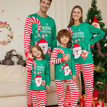 New Cartoon Santa Claus Letter Printing Parent-child Christmas Pajamas Home Wear Suit