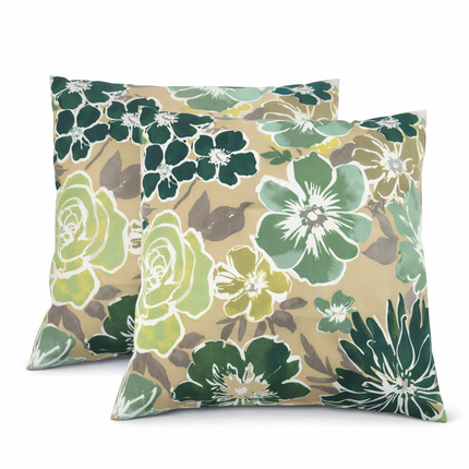 2 Pak Buitelug Kussings, Waterdigte en Vervaagbestande Stoepkussings vir Tuin-, Veranda-, Swembadmeubels - Sagte en Gemaklike Dekoratiewe Kussingsovertreksels 18x18 Duim, Magpie Fabrics