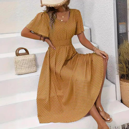 Women's Small Floral Print Short Sleeve Dress