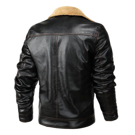 Men's Leather Clothing Loose Casual Slim Fit Handsome Trend Thickening