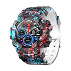 Blue And Red Color Camouflage