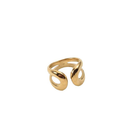 Retro Geometric Open Titanium Steel Ring For Women