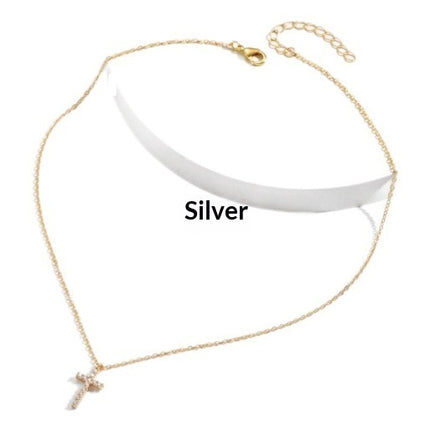 Kruis Vol Diamante Vroue Sleutelbeenketting Goue Hangertjie Meisies Halssnoer