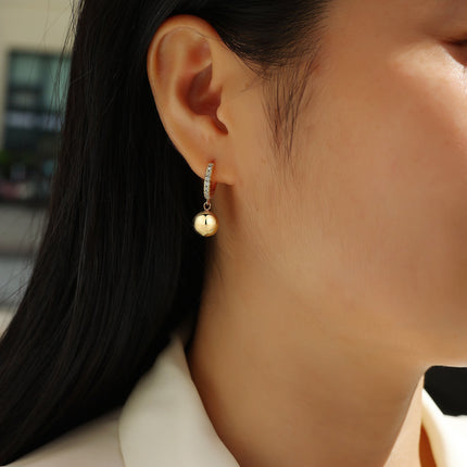 Modern Gold Beads - Luxurious And Fashionable Light Luxury Jewelry And Silver Stud Earrings Set With Top-quality Moissanite, S925 Silver-plated Gold