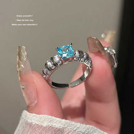 Real Gold Electroplated Diamond Flower Pattern Retro Temperament Index Finger Ring