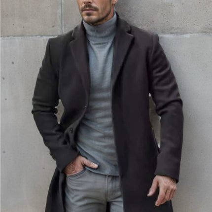 Tweed Coat Men's Medium-length Thickened Jacket