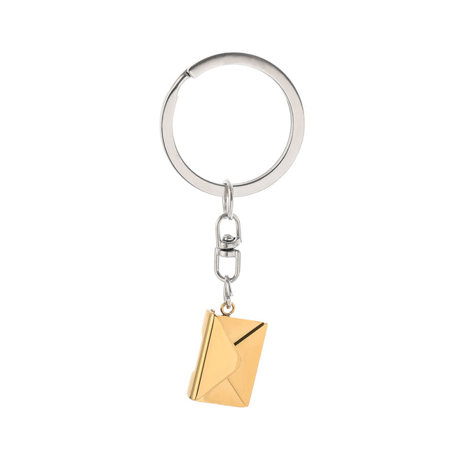 Stainless Steel Keychain With Engraved Card Inside