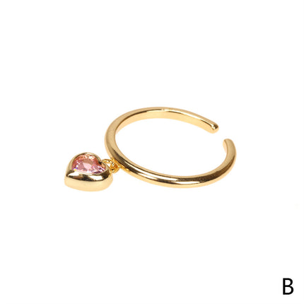 Women's Fashionable Design With Micro Heart-shaped Zircon Ring