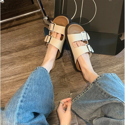 Informele Somerdrag vir Vroue Birkenstock-skoene Gordelgesp-halfpantoffels