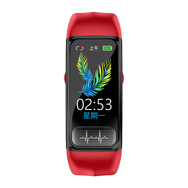 Ecg Ppg Smart Watch Sports Bluetooth Wristband Heart Rate Monitoring Smart Bracelet- Black