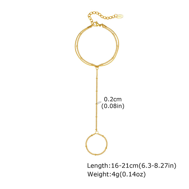 Stainless Steel Hand Support Chain Snake Chain Double Layer Twin