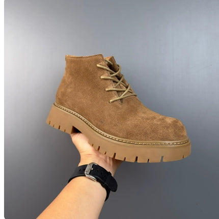 New Genuine Leather Suede Retro Casual British Men's Ankle Boots