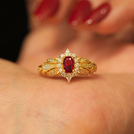 Hoëgehalte Edelsteen Vintage Ontwerp Ring