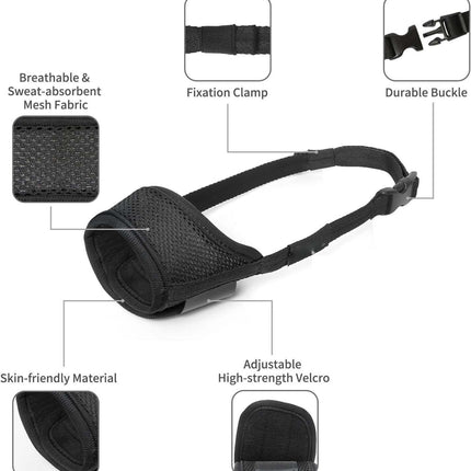 Dog Muzzle For Large Medium Small Dogs Mesh Muzzle For Dog To Prevent Biting Chewing Licking Eating Soft Dog Muzzle With Front Opening Design For Drinking Panting