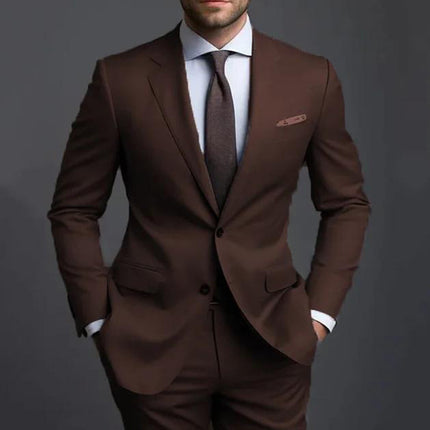 Business Casual Men's Fashion Suit Two-piece Suit