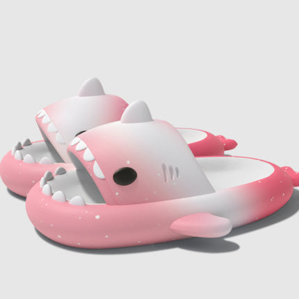 Gradient Shark Slippers 4cm Thick Bottom Shit Feeling Slippers