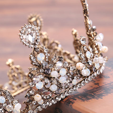 Troubykomstighede Rhinestone-allooi Retro Haarband Troujuwele Kroon