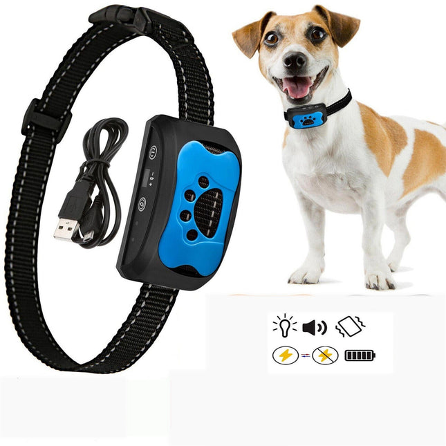 Anti Bark Collar Stop Dog Barking Sound Vibration S-M-L Adjustable Rechargeable