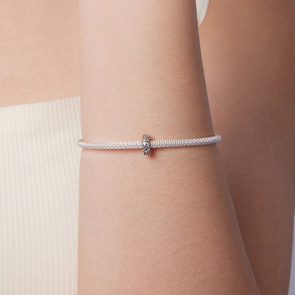 S925 Silwer Tussenkrale Ouerwets Patroon Mini Armbandkrale