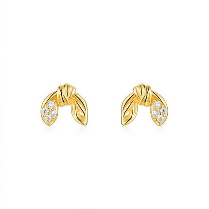 Top-quality Moissanite Luxury And Fashionable Light Luxury Jewelry Silver Stud Earrings S925 Silver Electroplated Gold