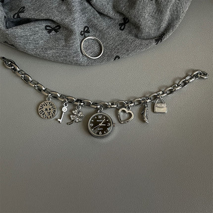 Mode Koreaanse Styl Diamant Dun Liefde Horlosie Vroue Eenvoudig