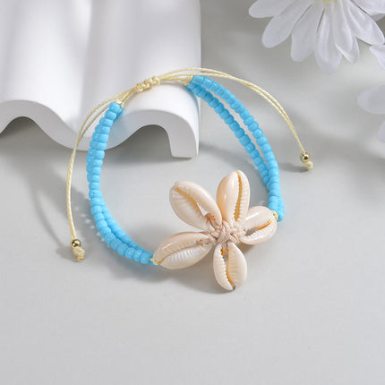 Boheemse Styl Natuurlike Skulp Enkelarmband Vir Vakansievoorkoms