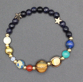 Heelal Sterrestelsel Agt Planete Sonnestelsel Voogster Natuursteen Krale Armband