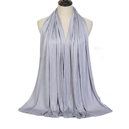 Pure Color Mercerized Cotton Headscarf Warm Shawl
