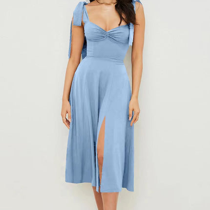 Women's Fashion Suspenders Lace Printing A- Line Dress