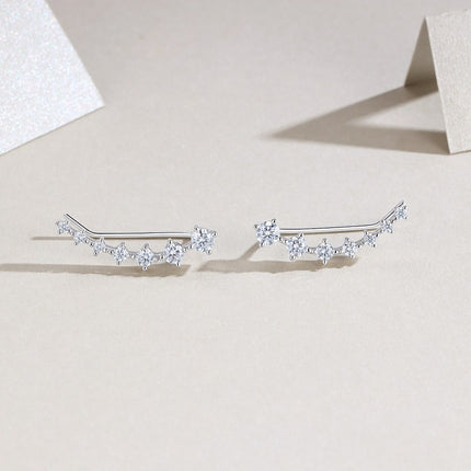 Top-quality Moissanite Luxury And Fashionable Light Luxury Jewelry Silver Stud Earrings S925 Silver Plated Platinum