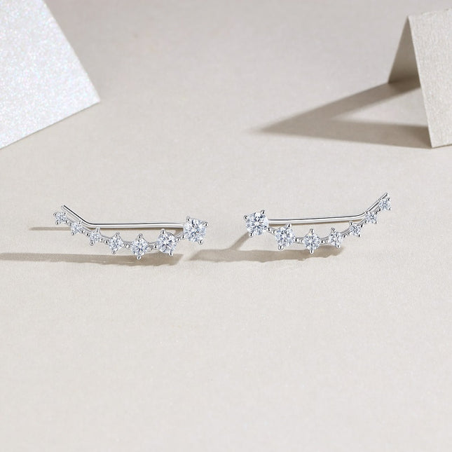 Top-quality Moissanite Luxury And Fashionable Light Luxury Jewelry Silver Stud Earrings S925 Silver Plated Platinum
