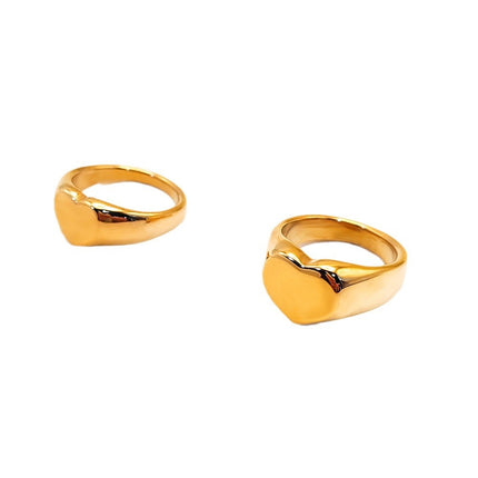 Loving-Heart 18K Vergulde Vlekvrye Staal Ring Vir Vroue