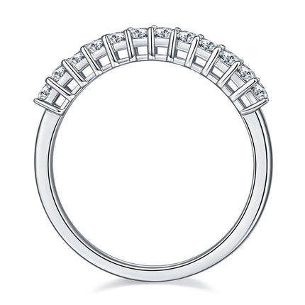 A Luxurious And Fashionable Light Luxury Jewelry Silver Ring Set With Top-quality Moissanite, S925 Silver Plated With Platinum