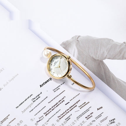 Damesarmbandhorlosie Skulpoppervlak Pêrel