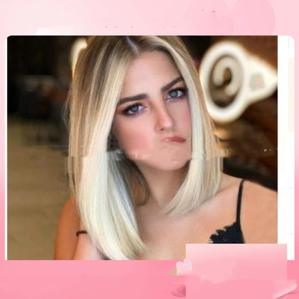 Gradient Medium Length Curly Rose Mesh Wig Cover