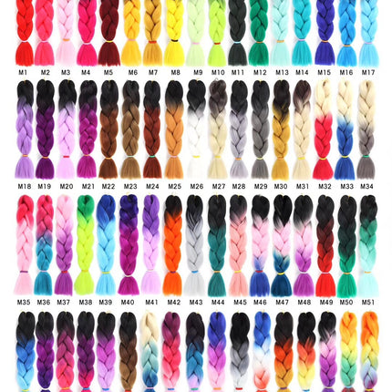 Colorful Synthetic hair Braids Ombre Braiding Hair Extensions 24Inch 100g