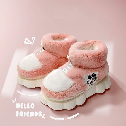 Ankle Wrap Cotton Slippers Women's Indoor Home