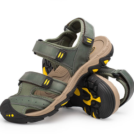 Men's Genuine Leather Beach Shoes Breathable Casual Sandals