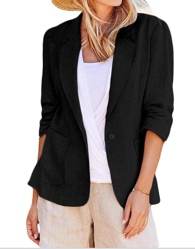 Solid Color Suit Collar Single-breasted Suit