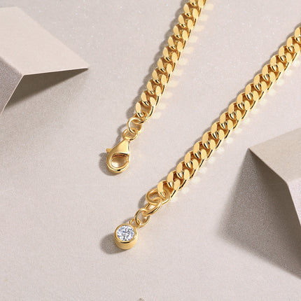 Set With Top-quality Moissanite, This Luxurious And Fashionable Light Luxury Trend Jewelry Silver Bracelet Is S925 Silver-plated With Gold