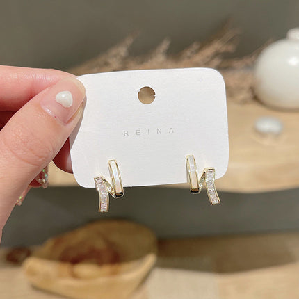 S925 Silver Needle Korean Niche Design Earrings Female Autumn Simple