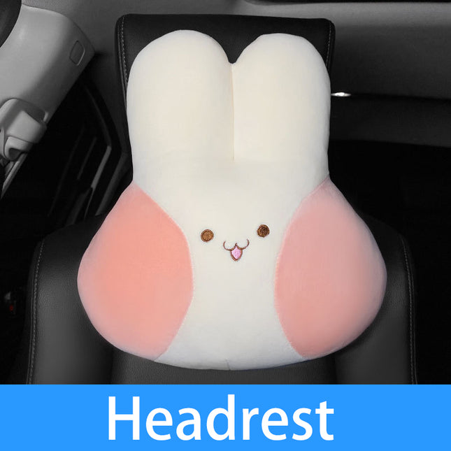 Cartoon Car Headrest Rabbit Pillow Interior